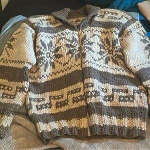 Authentic Cowichan Wool Handmade Sweater/Coat